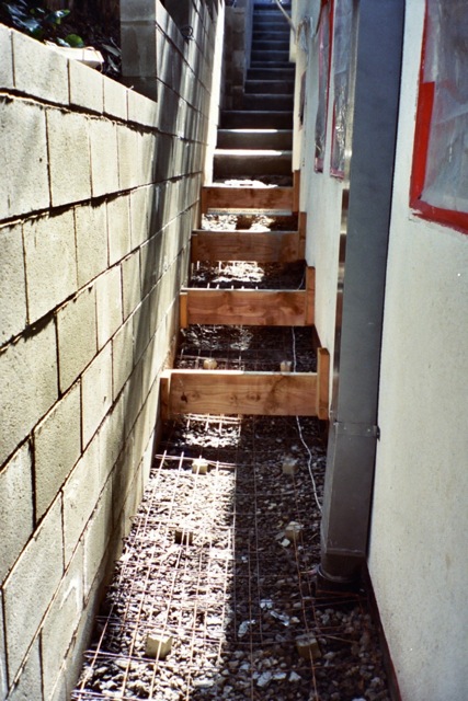 hill side forms positioned for concrete steps hill side forms positioned for concrete steps