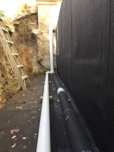 Gravel applied over french drain