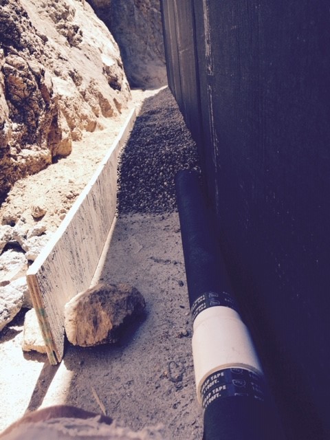 Gravel applied over french drain