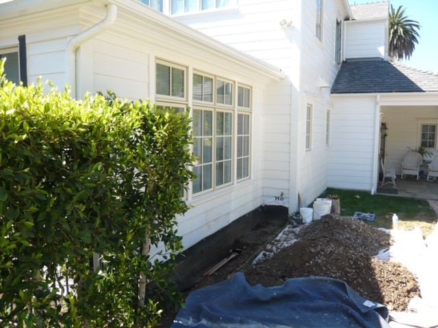 French drains installed to control moisture