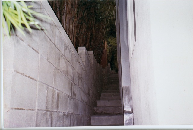 Completed hill side retaining wall and steps profile Completed hill side retaining wall and steps profile
