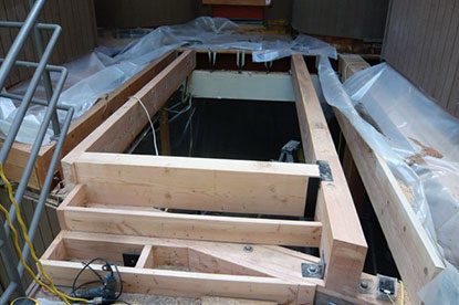 Structural restoration of courtyard deck steps